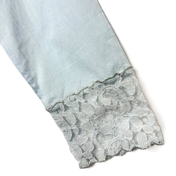 La Cera 100% Blue Cotton Nightgown Small NWT - Picture 10 of 13